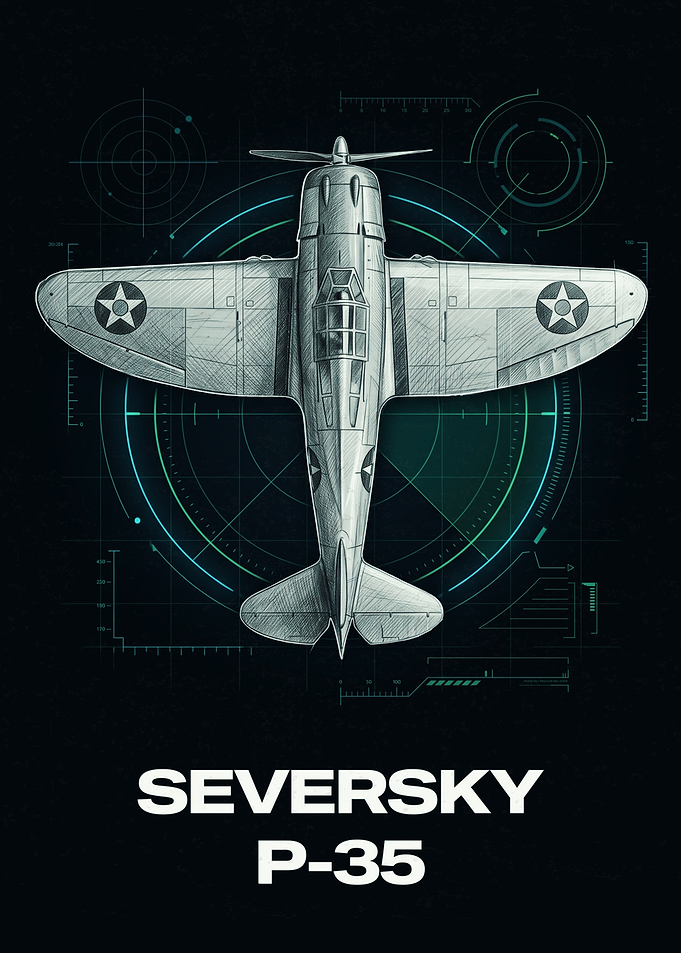 Seversky P-35 Blueprint Poster