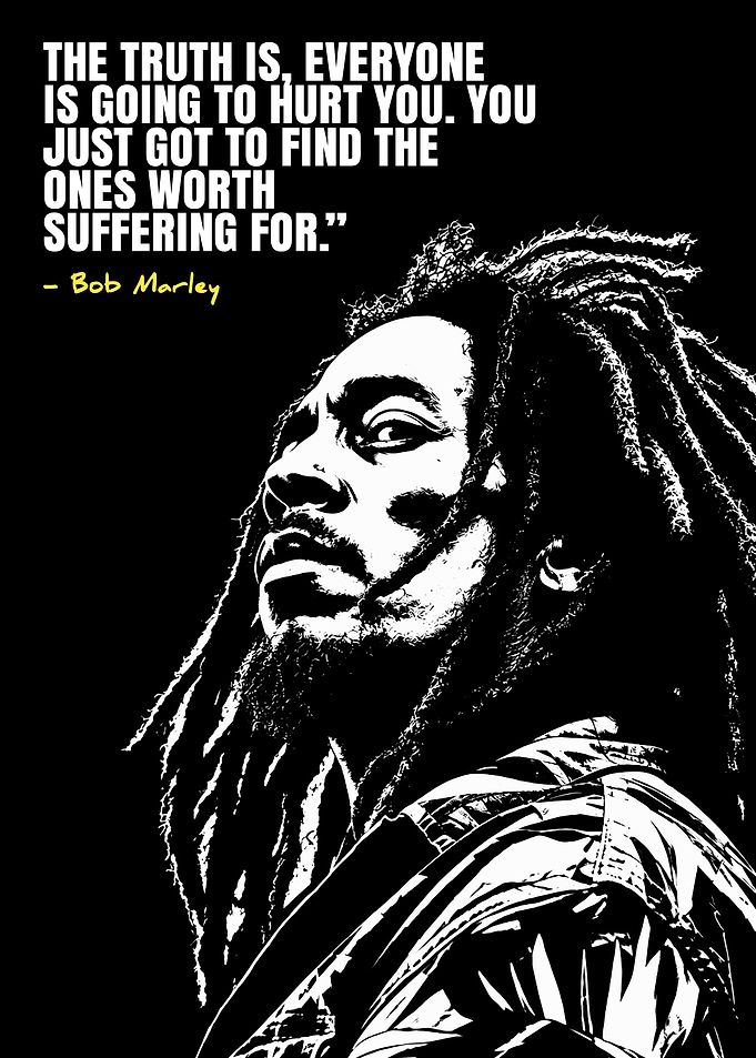 Bob Marley Inspirational Quote Poster