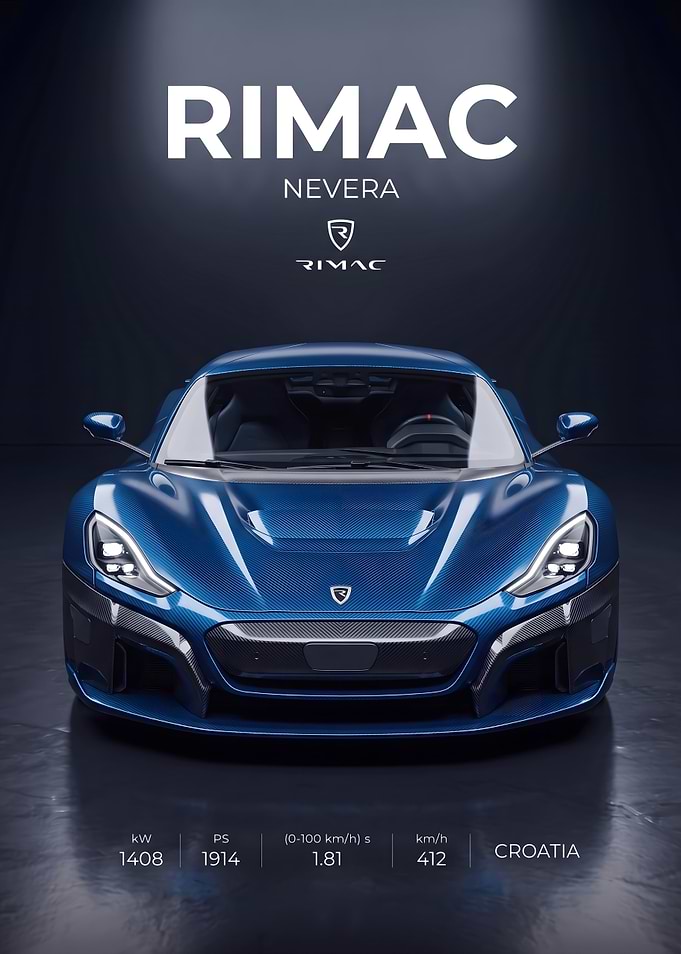Rimac Nevera Electric Hypercar Poster