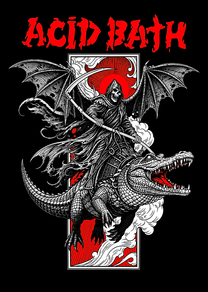 Acid Bath Grim Reaper Gator Art