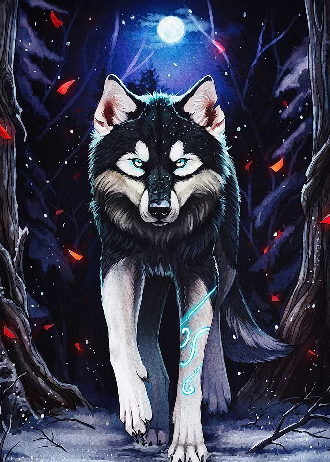 Mystic Wolf Moonlight Fantasy Art