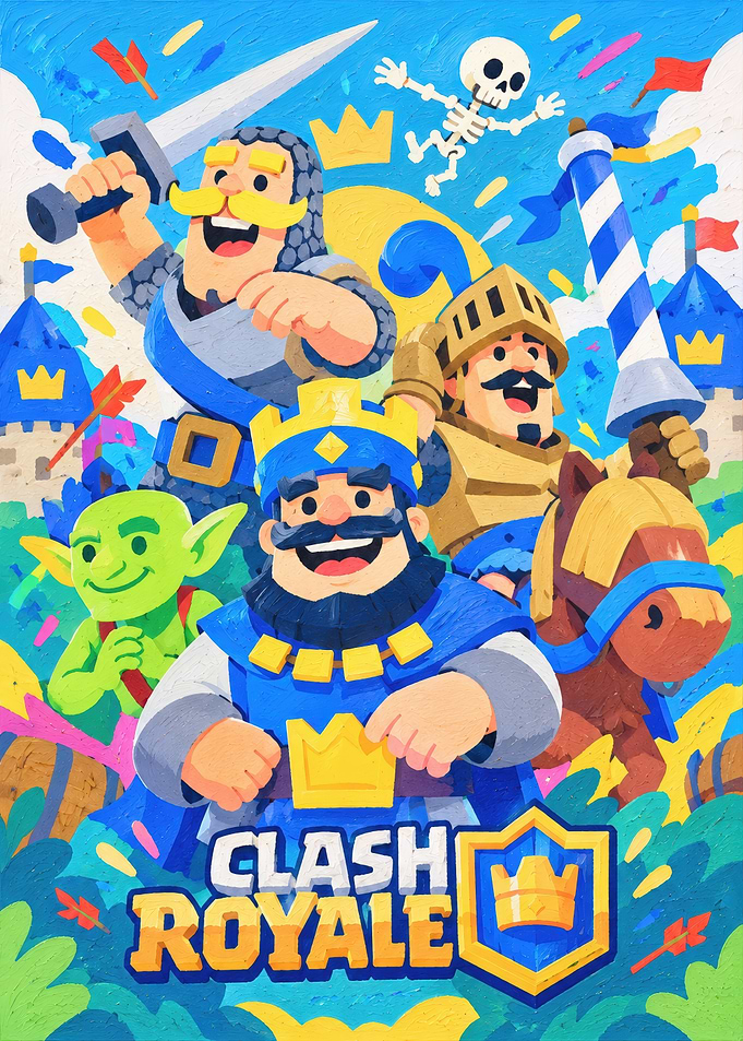 Clash Royale Characters Oil Painting Style