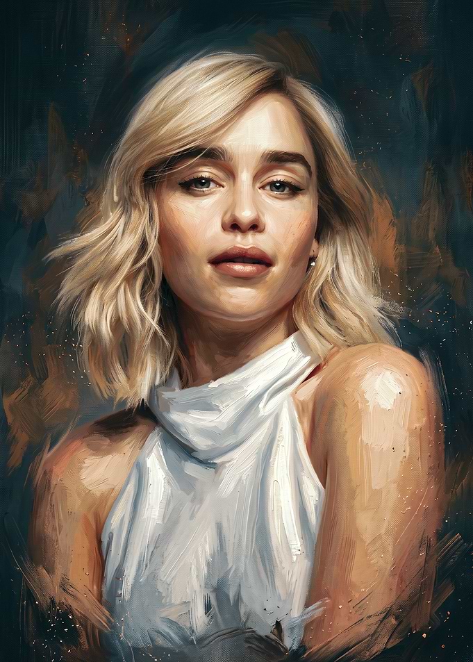 Emilia Clarke Oil Painting Portrait