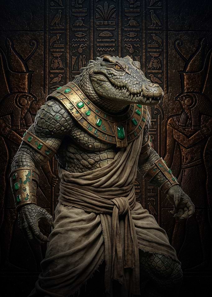Sobek Egyptian Crocodile God Warrior