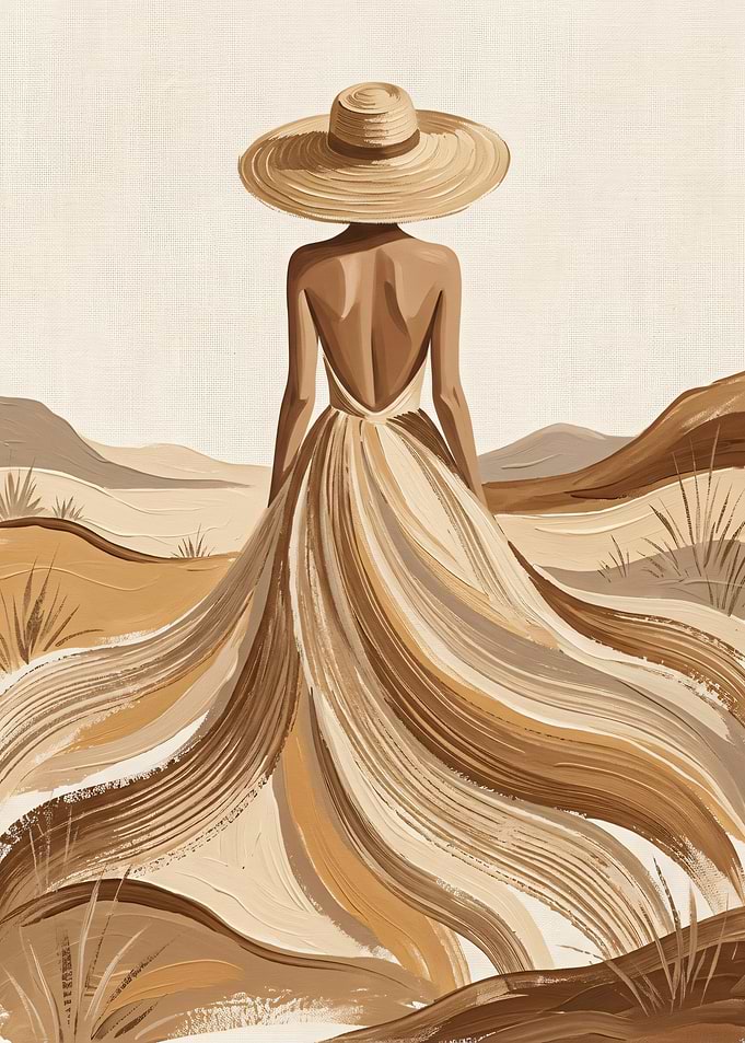 Woman in Desert Dress Painting