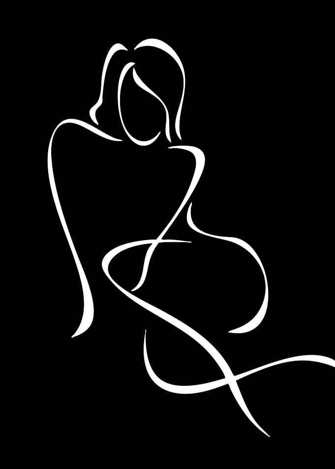 Minimalist Line Art Female Silhouette