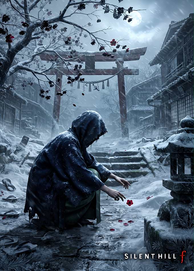 Silent Hill f Snowy Shrine Scene
