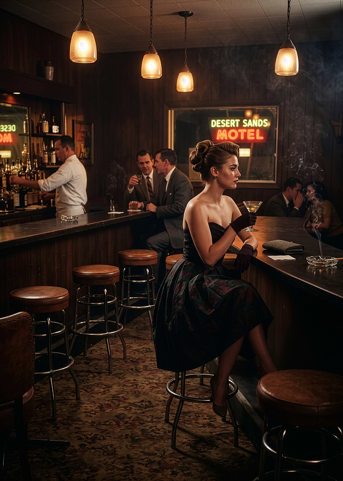 Desert Sands: Vintage 1950s Style Bar Scene