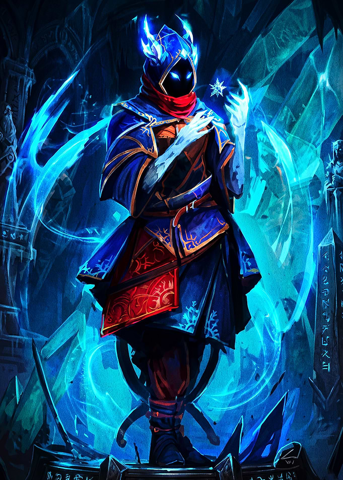 Mystical Ice Mage Character Illustration