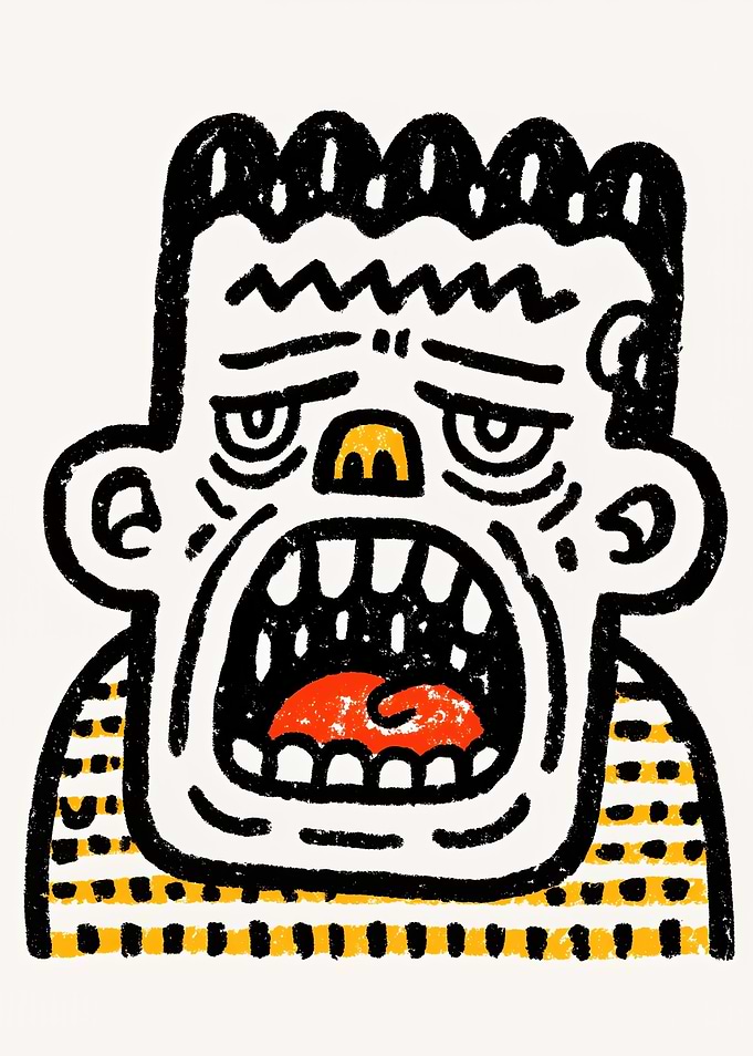 Frankenstein Monster Doodle Illustration
