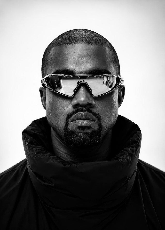 Kanye West Portrait with Futuristic Sunglasses