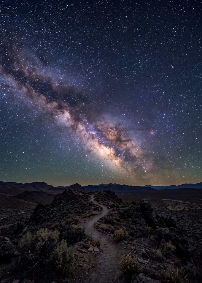 Milky Way Over Desert Trail