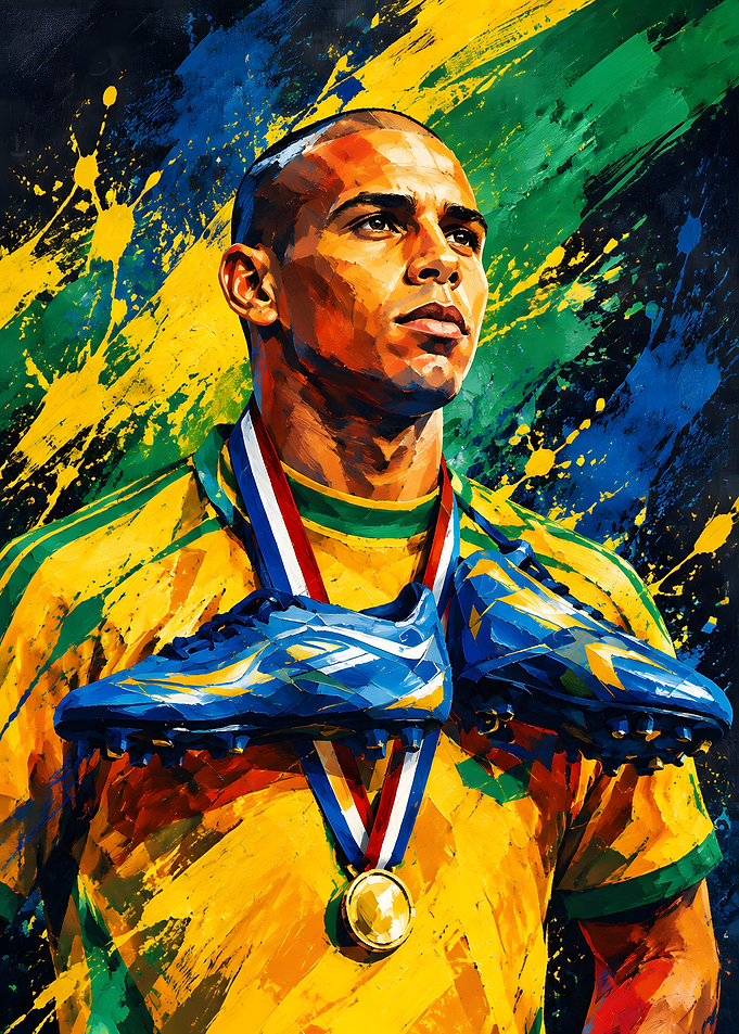 Ronaldo Nazario Brazilian Soccer Legend Portrait
