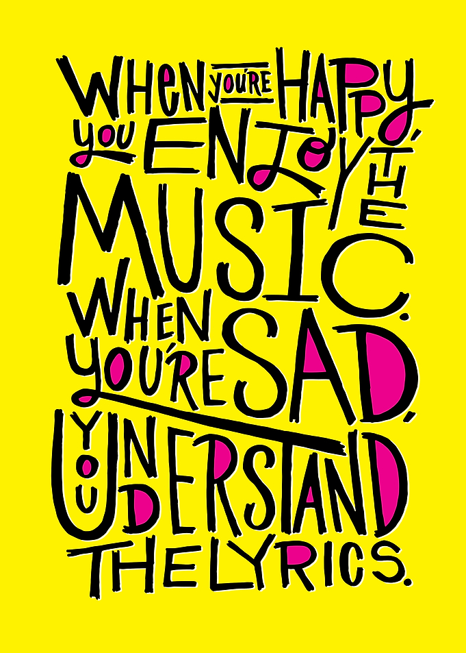 Inspirational Music Quote Typography Poster