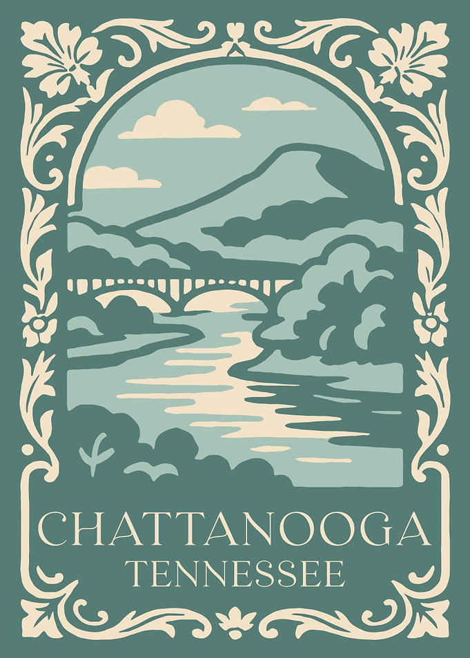 Chattanooga Tennessee Vintage Travel Poster
