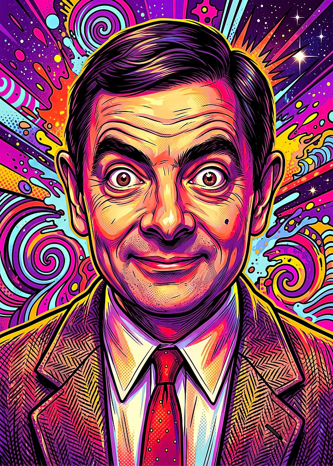 Psychedelic Pop Art Mr. Bean Portrait