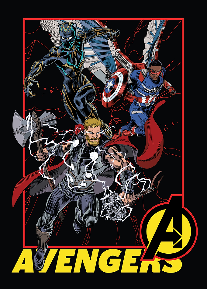 Black Panther, Thor & Captain America - Avengers