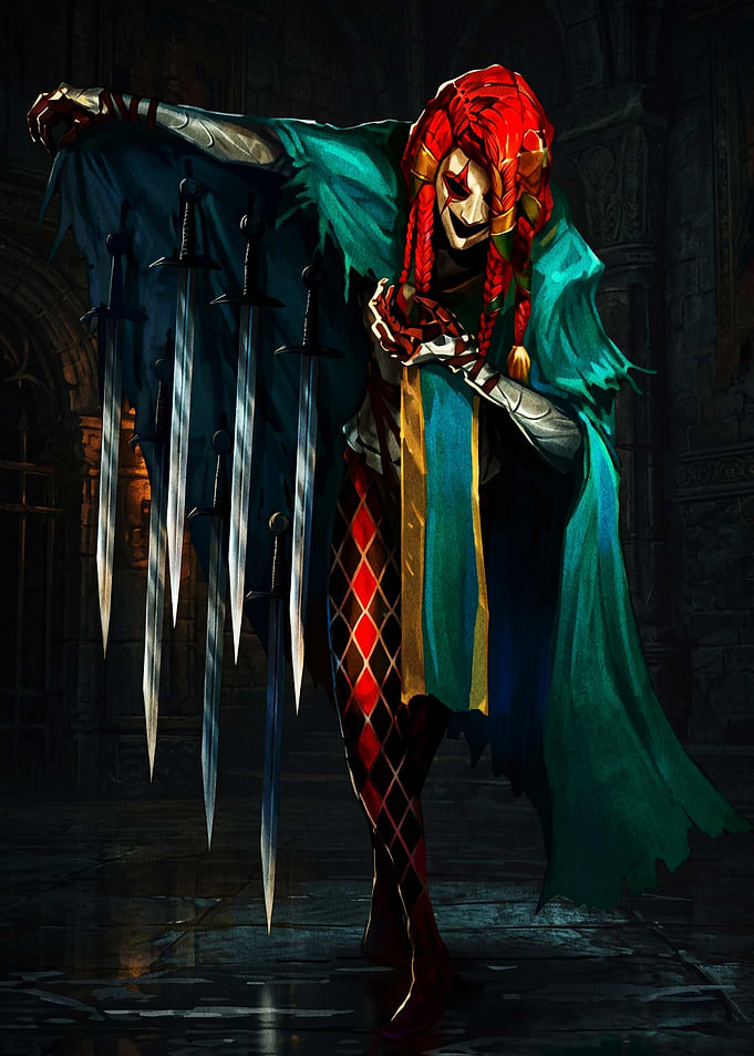 Jester with Swords Fantasy Art