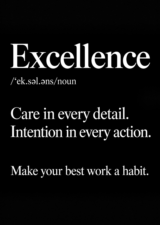 Excellence Definition Inspirational Wall Art