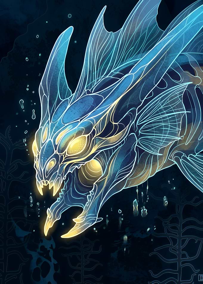 Bioluminescent Deep Sea Dragon Creature