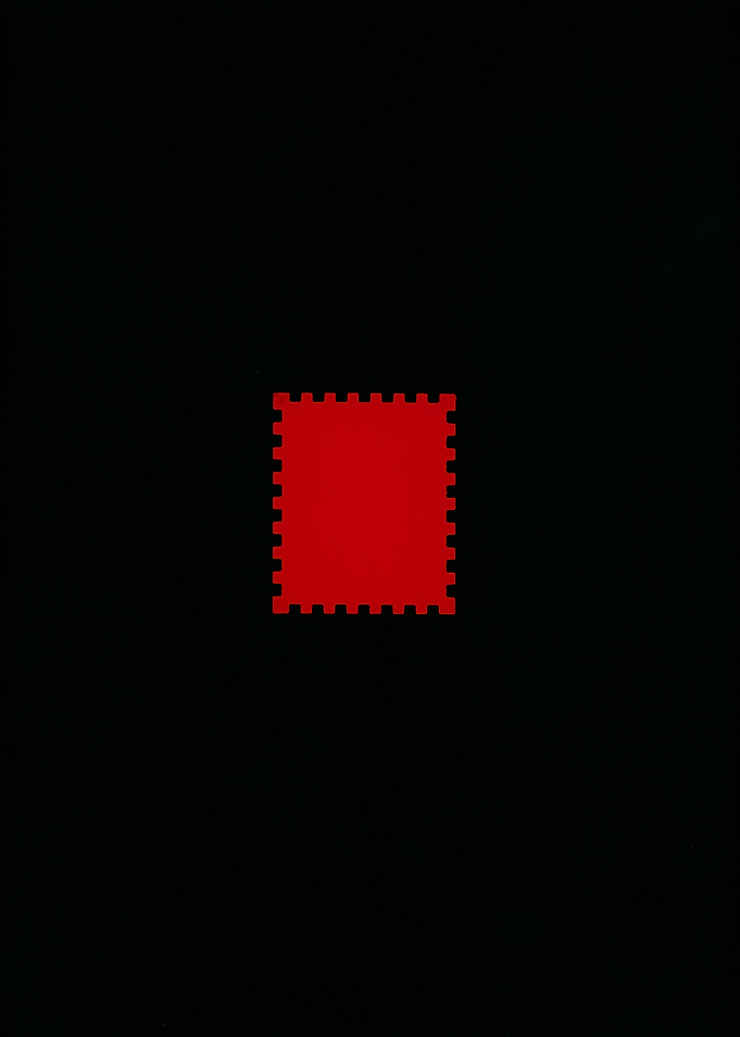 Red Stamp – Minimalist Geometric Art