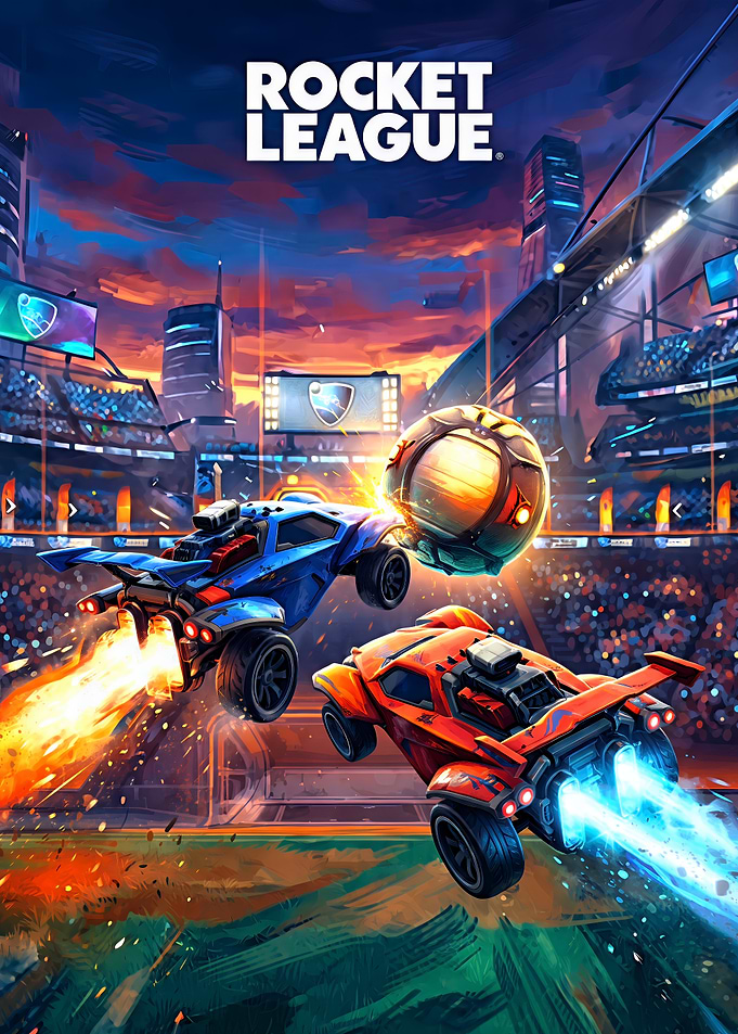 Rocket League Competitive Arena Action