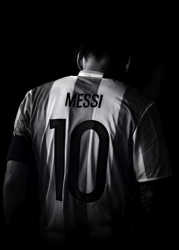 Lionel Messi Argentina Jersey Back View