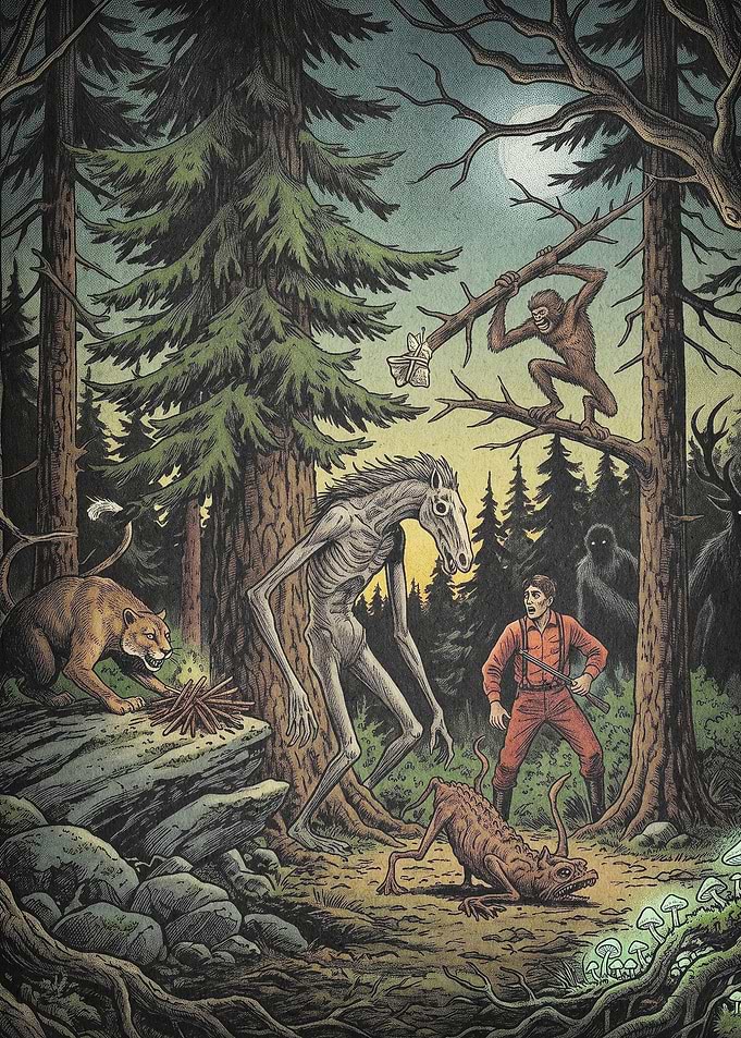 Cryptid Woods Horror Creepy Poster