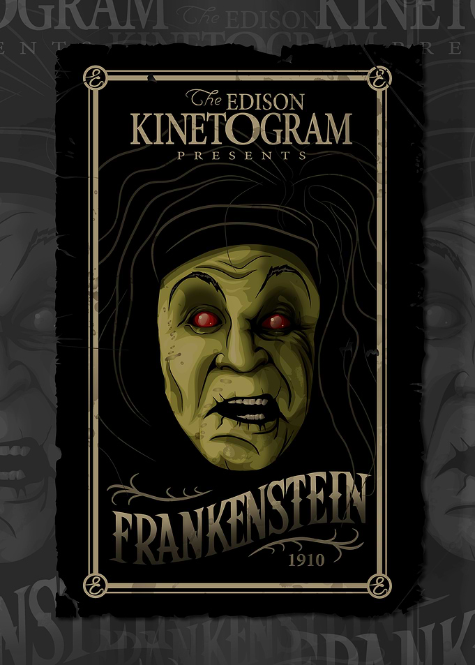 Vintage Frankenstein 1910 Movie Poster
