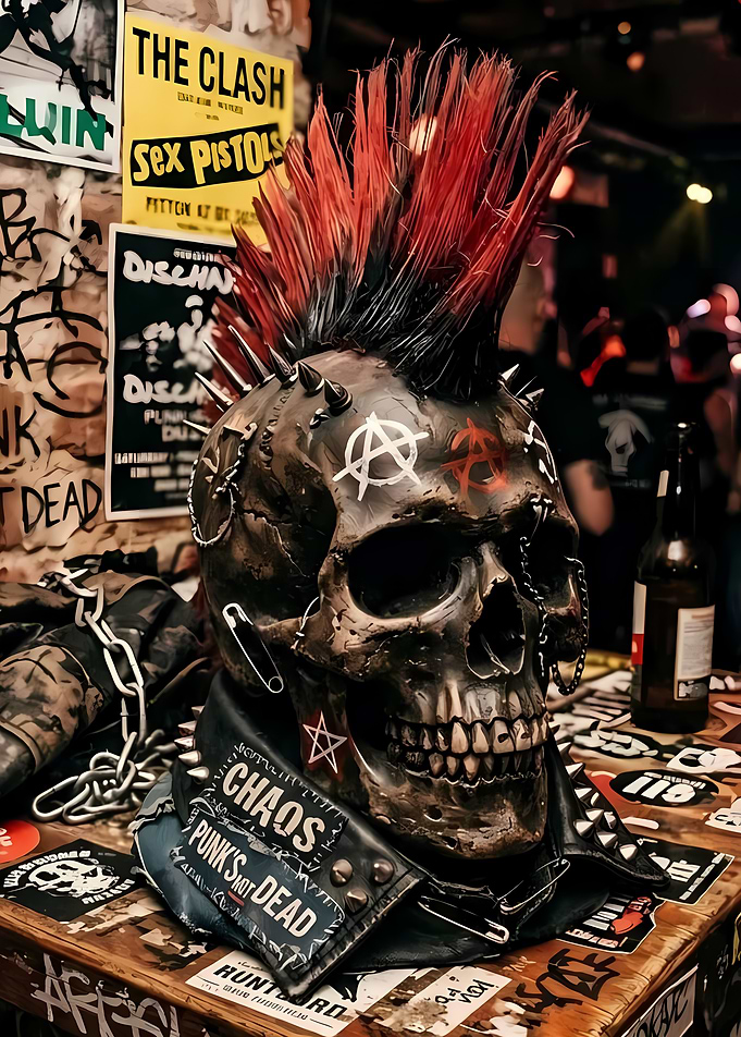Punk Rock Skull Decor