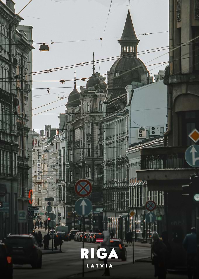Riga Latvia City Street View
