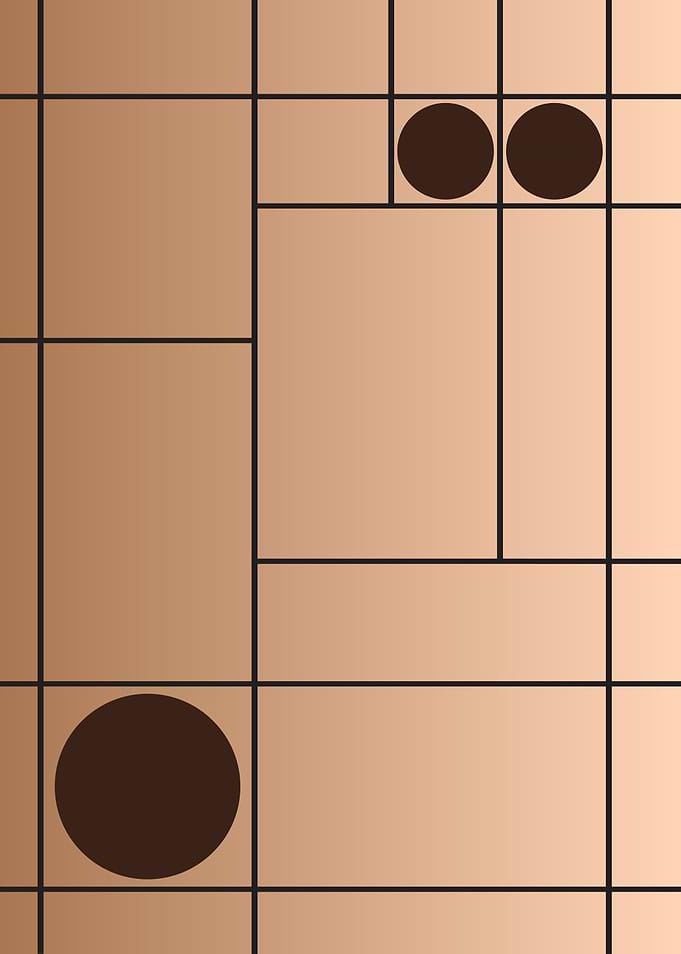 Mocha Drift No. 1 Brown Mid Century Geometric Art