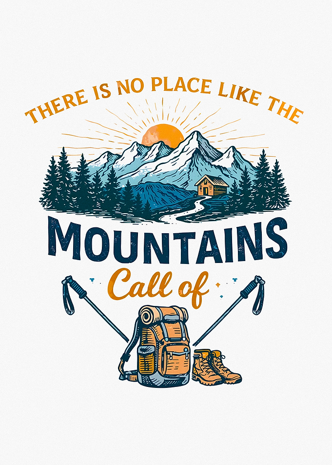 Call of the Mountains Hiking Illustration