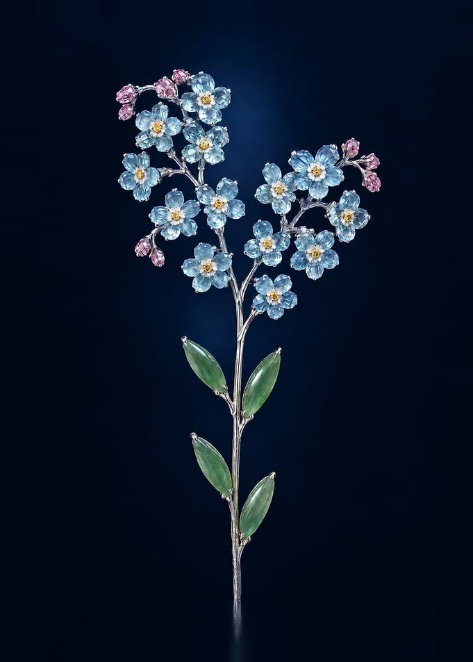 Forget-me-not Blue Gemstone Flower