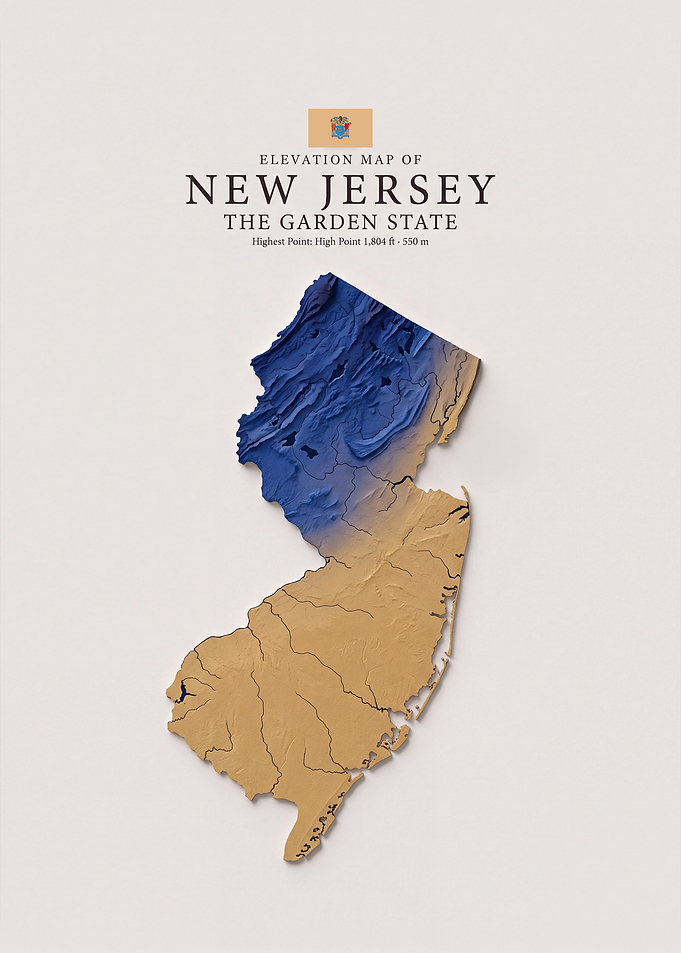 Elevation Map of New Jersey