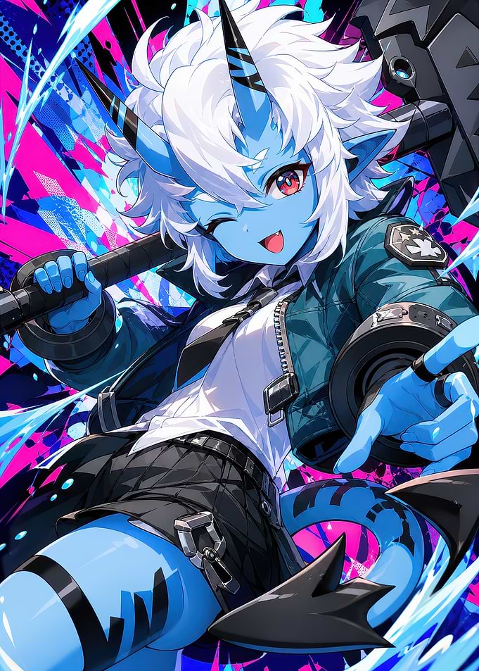 Soukaku ZZZ Blue Oni Girl with Giant Hammer