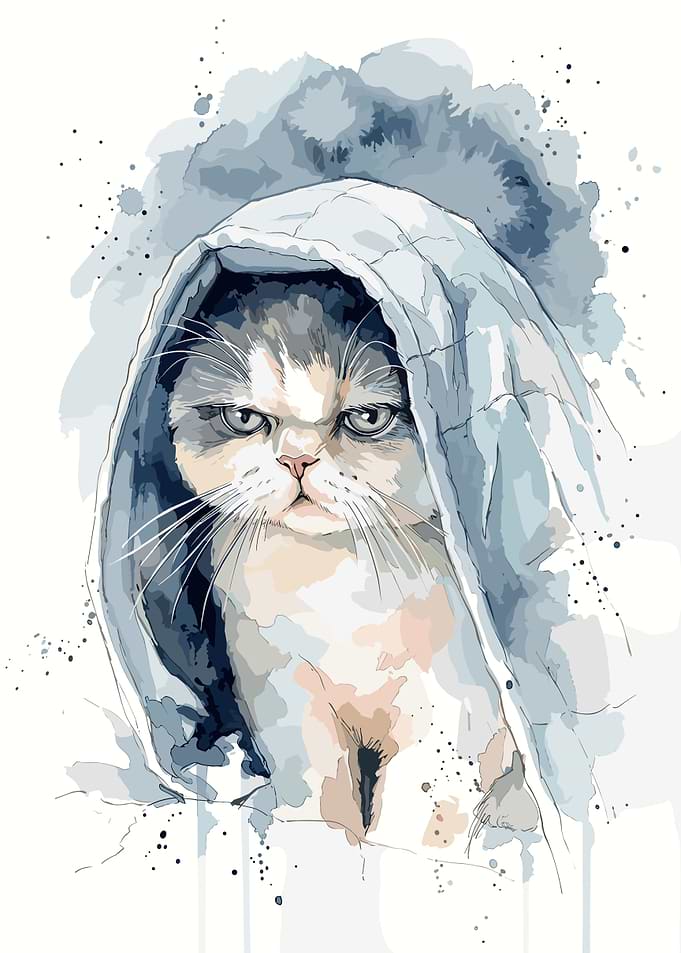 Grumpy Cat in a Hoodie