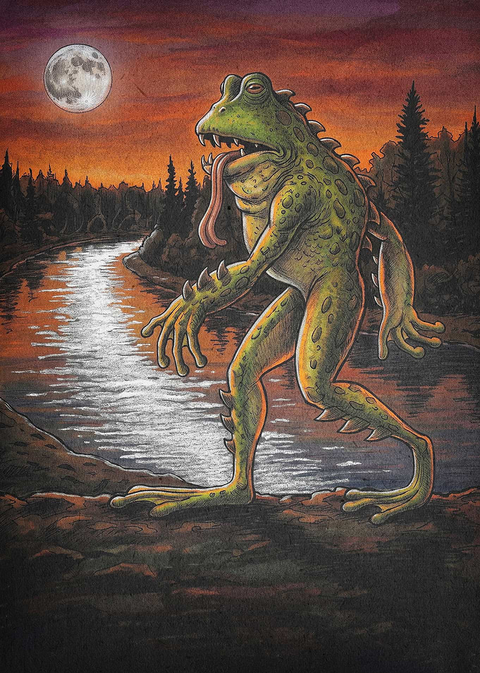 Loveland Frogman Cryptid Art