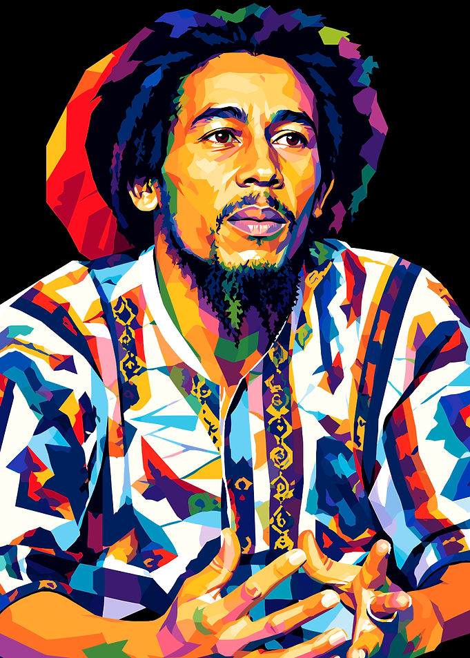 Colorful Pop Art Bob Marley Portrait