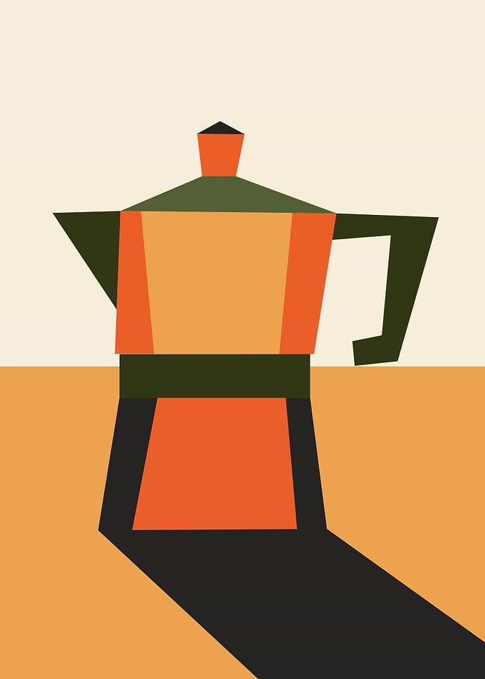 Minimalist Moka Pot Illustration