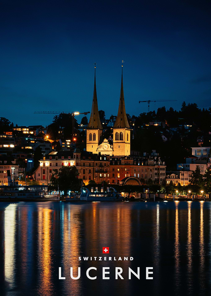 Night View of Lucerne Switzerland