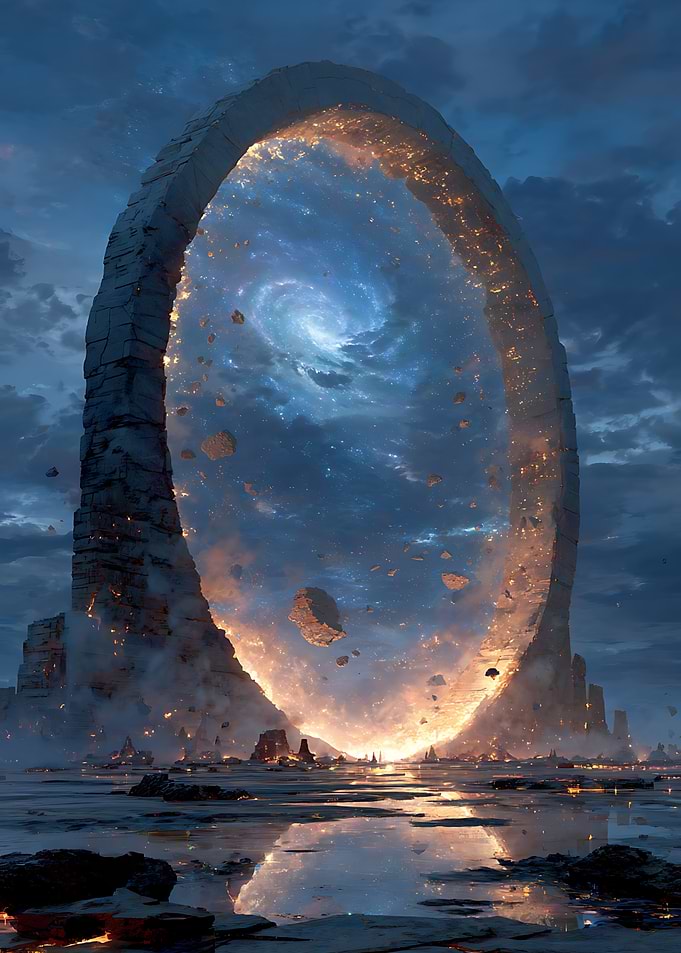 Mystical Stone Portal to Galaxy