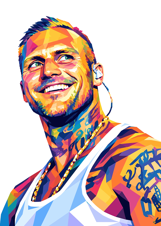 Colorful Geometric Portrait of a Man