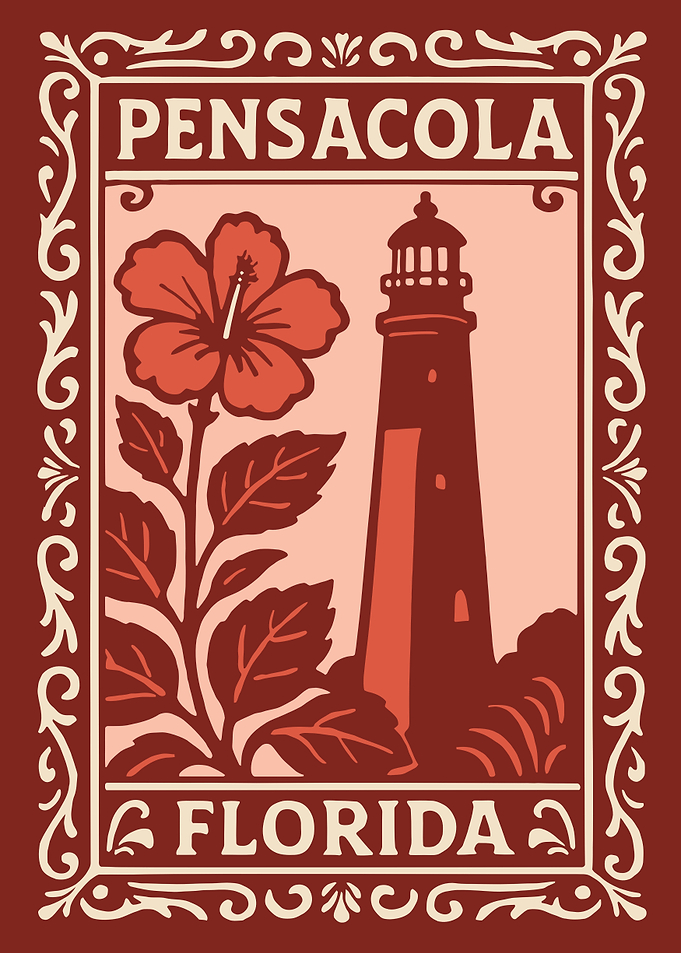 Pensacola Florida Vintage Travel Poster