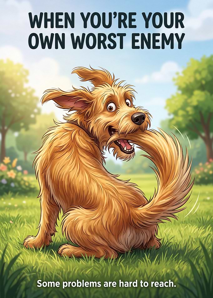 Funny Dog Chasing Its Own Tail