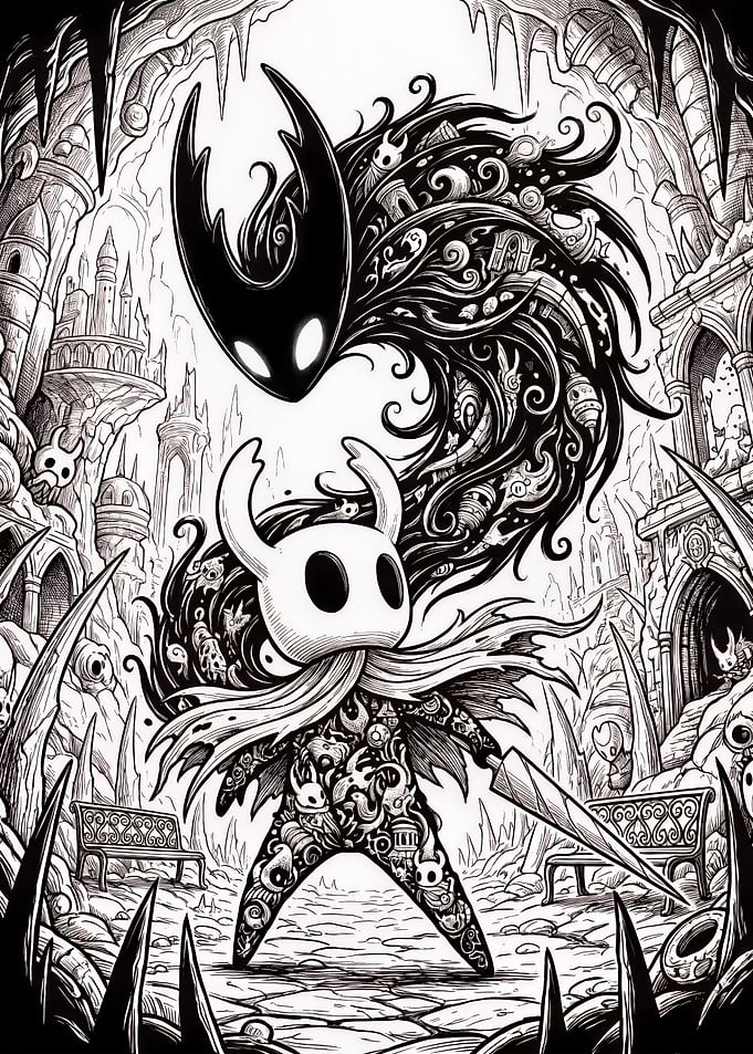 Hollow Knight Ink Art