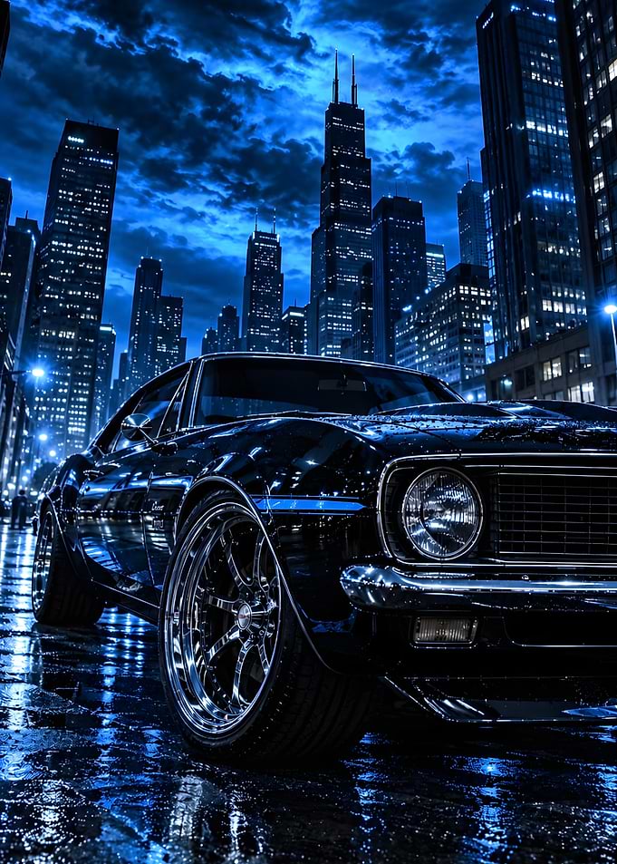 Classic Muscle Car in Night City