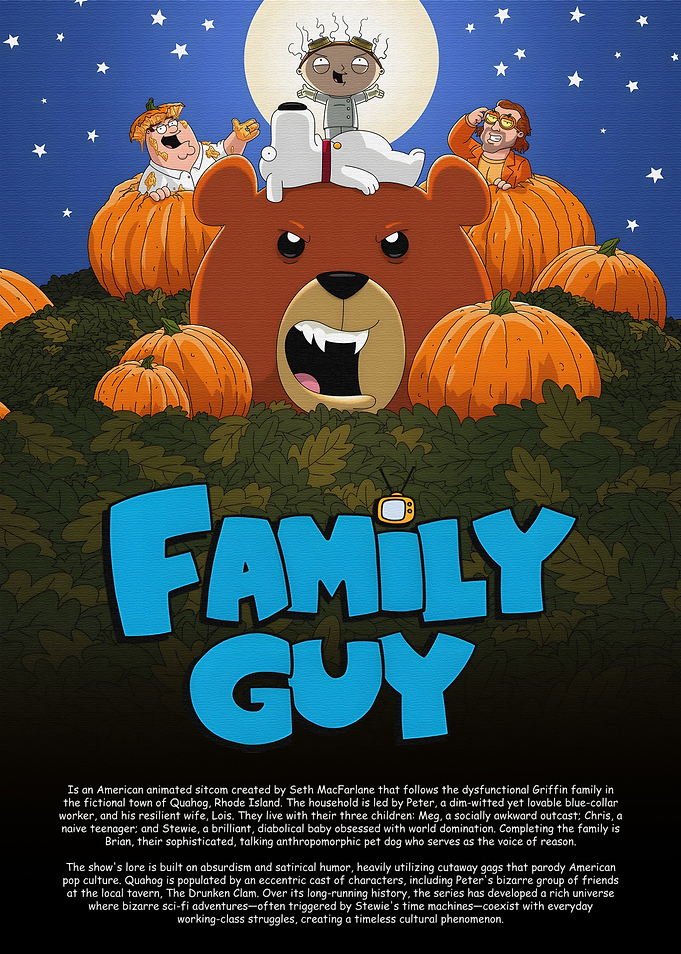 Family Guy Halloween Pumpkin Patch Poster