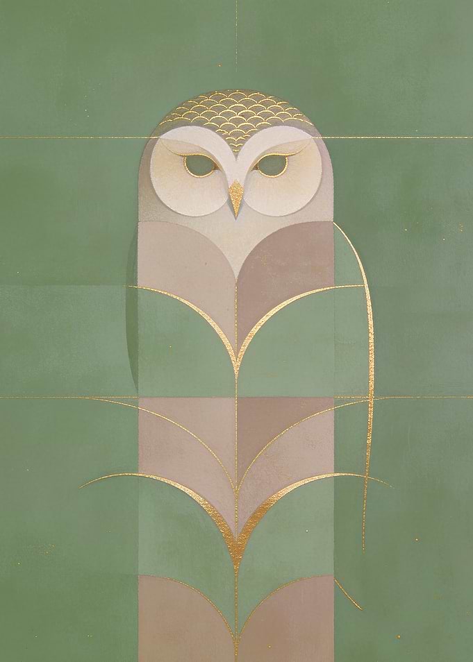 Minimalist Geometric Owl Illustration
