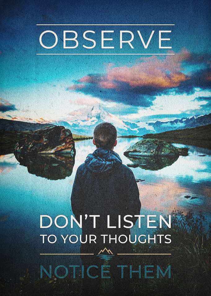Observe Mindful Quotes Poster